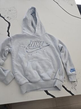 Nike Kids Light Blue Logo Hoodie Size 4(XS)